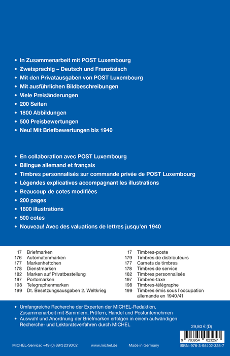 Michel Frimærkebog - Luxembourg 2021 (NB-bog på tysk og fransk) 