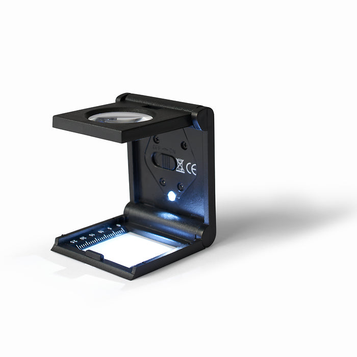 Perforeringsmåler, 5x forstørrelse, med LED 